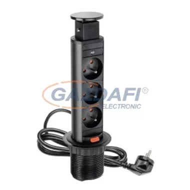 GTV AE-BPW3S60-20 Süllyeszthető elosztó 3 alj, AC220-240V, 3600W, IP20, 1,5m SCHUCKO