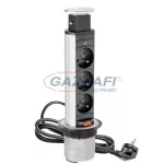  GTV AE-BPW3S60-80 Süllyeszthető elosztó 3 alj, AC220-240V, 3600W, IP20, 1,5m SCHUCKO