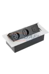 GTV AE-PBC2GSHDMI-53 Süllyeszthető elosztó 2x SCHUKO aljzat, 1 HDMI, AC220-240V, max 3600W, IP20, 1,5m, alumínium GTV AE-PBC2GSHDMI-53 Süllyeszthető elosztó 2x SCHUKO aljzat, 1 HDMI, AC220-240V, max 3600W, IP20, 1,5m, alumínium