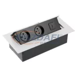   GTV AE-PBC2GSHDMI-53 Süllyeszthető elosztó 2x SCHUKO aljzat, 1 HDMI, AC220-240V, max 3600W, IP20, 1,5m, alumínium