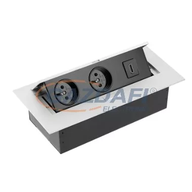 GTV AE-PBC2GSHDMI-53 Süllyeszthető elosztó 2x SCHUKO aljzat, 1 HDMI, AC220-240V, max 3600W, IP20, 1,5m, alumínium GTV AE-PBC2GSHDMI-53 Süllyeszthető elosztó 2x SCHUKO aljzat, 1 HDMI, AC220-240V, max 3600W, IP20, 1,5m, alumínium