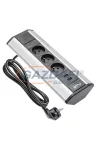 GTV AE-PBKT3S2U-80 Sarok elosztó 2 aljzat, 2xUSB, AC220-240V, 3600W, IP20, 16A, 1,5m, SCHUKO, ezüst