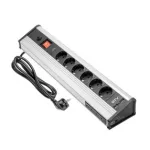   GTV AE-PBMUL6S6U-53 MULTI Sarok elosztó, 6 x (2P+F)+ 2xUSB töltő, 4xUSB, AC220-240V, 3600W, IP20, 16A, 1,9m, SCHUKO