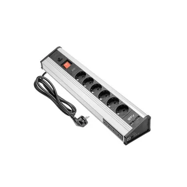 GTV AE-PBMUL6S6U-53 MULTI Sarok elosztó, 6 x (2P+F)+ 2xUSB töltő, 4xUSB, AC220-240V, 3600W, IP20, 16A, 1,9m, SCHUKO GTV AE-PBMUL6S6U-53 MULTI Sarok elosztó, 6 x (2P+F)+ 2xUSB töltő, 4xUSB, AC220-240V, 3600W, IP20, 16A, 1,9m, SCHUKO