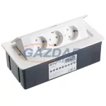   GTV AE-PBSC3GS-10 Süllyeszthető elosztó 3x SCHUKO aljzat, AC220-240V, max 3600W, IP20, 1,5m, fehér