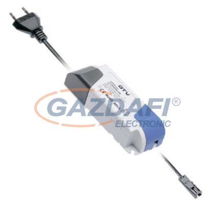   GTV LD-ZZAS33PROKD6 LED tápegység 33W + 2m kábel csatalkozóval + mini AMP, 220-240AC bemenet, 50/60Hz, 12VDC kimenet IP20, 140x47x29 mm