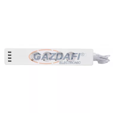 GREENLUX GXSH023 WiFi 4SOC SCHUKO 4USB Asztali okos elosztó kapcsolóval, 1,8 m kábel