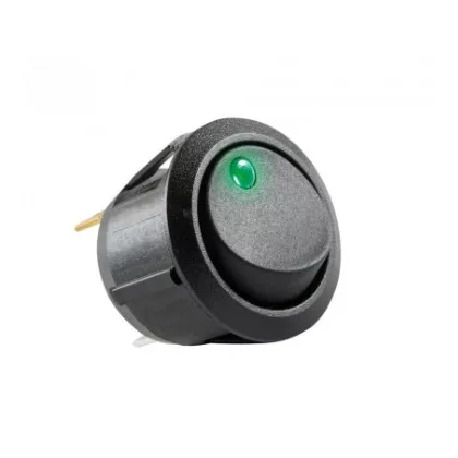 AK 12 Kapcsoló 12V 1ák zöld LED