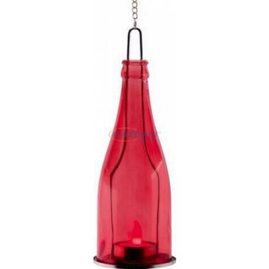 HOME GB 23/RD Dekorációs üveg LED mécsessel, piros