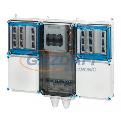   HENSEL Mi PV 5323 Inverter csatlakozó doboz biztosítós terhelésszakaszolóval 63 A, D02 csatlakozó szekrénnyel, 900x700x214 mm