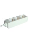 TRACON H3-3M Hordozható elosztósáv, normál, fehér 3×SCHUKO, 3m, max.16A, 250VAC, 3680W, 3x