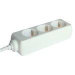 TRACON H3-3M Hordozható elosztósáv, normál, fehér 3×SCHUKO, 3m, max.16A, 250VAC, 3680W, 3x