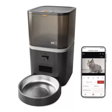 Emos H6006 GoSmart állateledel adagoló kamerával Pet Care, 6 l, fekete, Wi-Fi