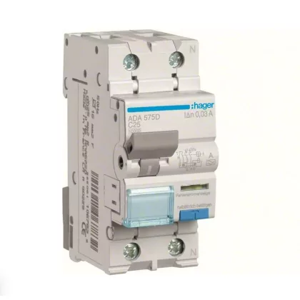   HAGER ADA575D Áramvédős kismegszakító 1P+N, C-25A, 30mA, 10kA, A