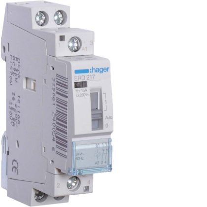   HAGER ERD217 Mágneskapcsoló 2NY 16A, 24V AC, I-0-II, moduláris