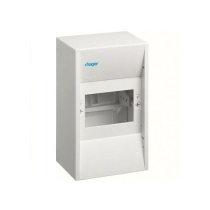   HAGER GD104N Gamma minielosztó, 1x4M, falon kívüli, IP30, ajtó nélkül, 180x110x82mm