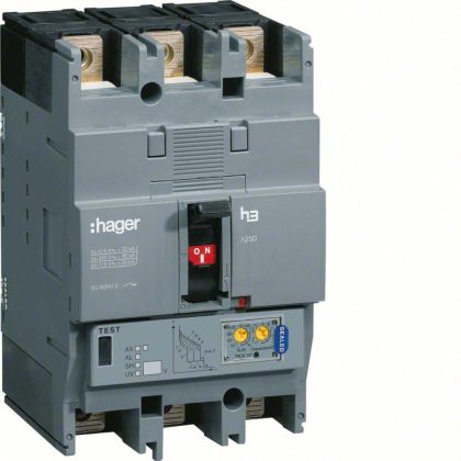   HAGER HEC125H Kompakt megszakító x250, 3P, 125A, 70kA, LSI-elektronikus kioldó,