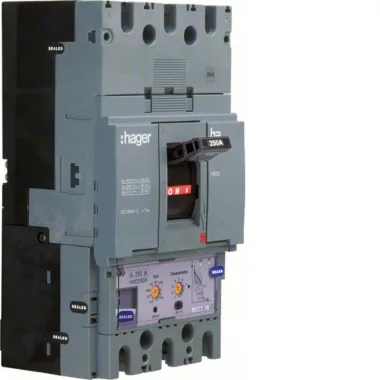 HAGER HED400H Kompakt megszakító h630, 3P, 400A, 70kA, áll. LSI elektr. kioldóval