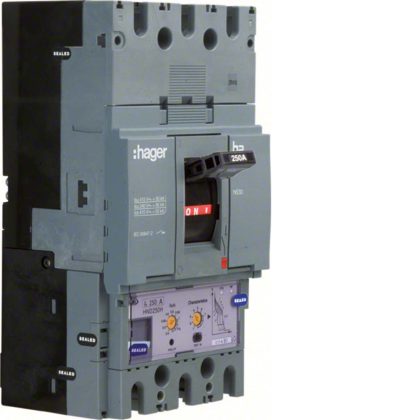   HAGER HED400H Kompakt megszakító h630, 3P, 400A, 70kA, áll. LSI elektr. kioldóval