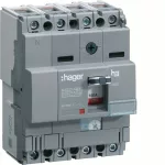   HAGER HHA101H Kompakt megszakító x160, 4P, 100A, 25kA, áll. TM kioldóval