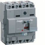   HAGER HNA081H Kompakt megszakító x160, 4P, 80A, 40kA, áll. TM kioldóval