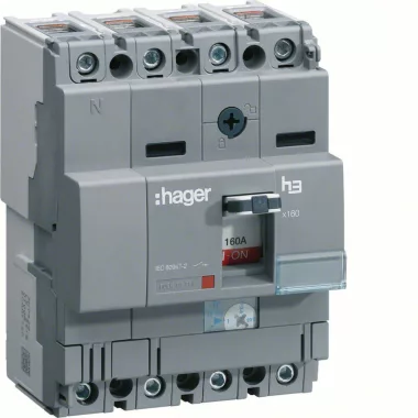 HAGER HNA081H Kompakt megszakító x160, 4P, 80A, 40kA, áll. TM kioldóval HAGER HNA081H Kompakt megszakító x160, 4P, 80A, 40kA, áll. TM kioldóval