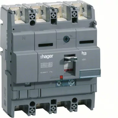 HAGER HNB101H Kompakt megszakító x250, 4P, 100A, 40kA, áll. TM kioldóval HAGER HNB101H Kompakt megszakító x250, 4P, 100A, 40kA, áll. TM kioldóval