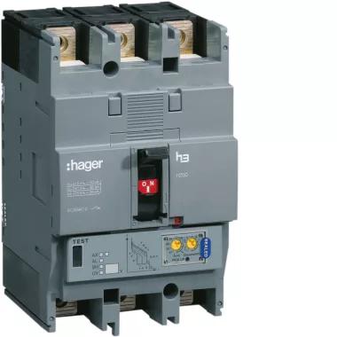 HAGER HNC040H Kompakt megszakító h250, 3P, 40A, 50kA, áll. LSI elektr. kioldóval
