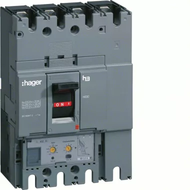 HAGER HND251H Kompakt megszakító h630, 4P, 250A, 50kA, áll. LSI elektr. kioldóval