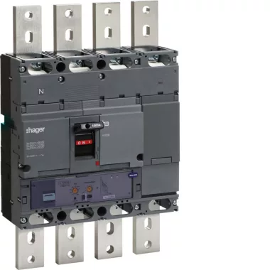 HAGER HNE971H Kompakt megszakító h1000, 4P, 1000A, 50kA, áll. LSI elektr. kioldóval
