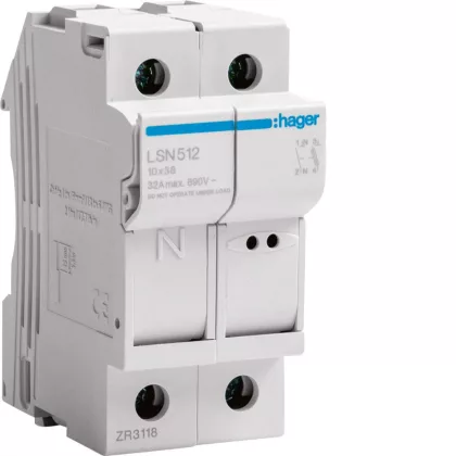   HAGER LSN512 Olvadóbiztosítós szakaszoló 10,3x38 mm  1P+N 2M