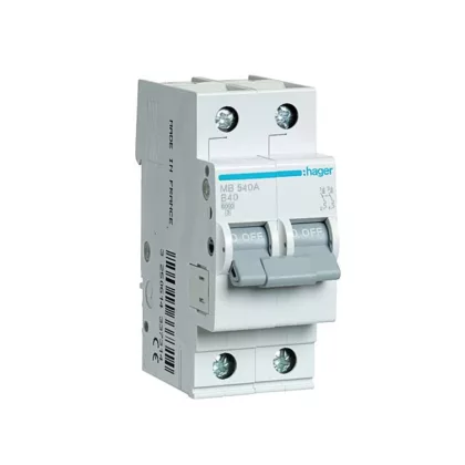 HAGER MB540A Kismegszakító 1P+N, B-40A, 6kA/10kA, 2M HAGER MB540A Kismegszakító 1P+N, B-40A, 6kA/10kA, 2M