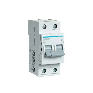 HAGER MC532A Kismegszakító 1P+N, C-32A, 6kA/10kA, 2M HAGER MC532A Kismegszakító 1P+N, C-32A, 6kA/10kA, 2M