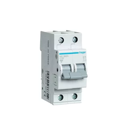 HAGER MC550A Kismegszakító 1P+N, C-50A, 6kA/10kA, 2M