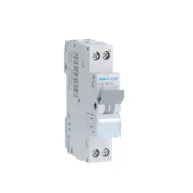 HAGER MJN525A Kismegszakító 1P+N, C-25A, 4,5kA, 1M HAGER MJN525A Kismegszakító 1P+N, C-25A, 4,5kA, 1M