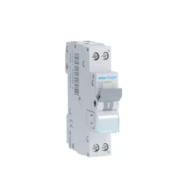 HAGER MJN532A Kismegszakító 1P+N, C-32A, 4,5kA, 1M HAGER MJN532A Kismegszakító 1P+N, C-32A, 4,5kA, 1M
