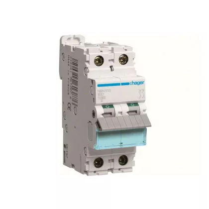 HAGER NBN510 Kismegszakító 1P+N, 10A 10kA/15kA 2 M HAGER NBN510 Kismegszakító 1P+N, 10A 10kA/15kA 2 M