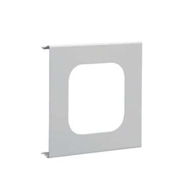 HAGER R93117035 Kivágott 1-es szerelvényfedél, BRS, acél, mag: 120 kiv: 76x76, R=18mm, v.szürke