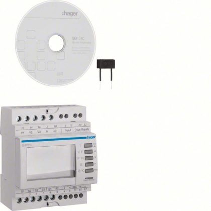 HAGER SM101C Multiméter, 3 fázis, áramváltós, RS-485