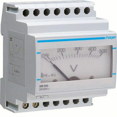 HAGER SM500 Analóg voltmérő, 1 fázisú, moduláris