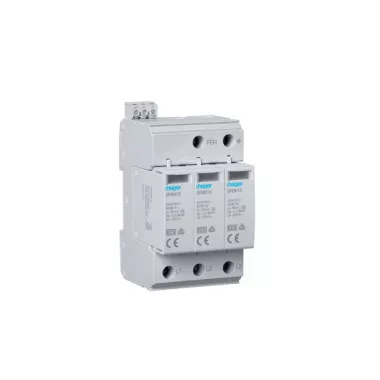 HAGER SPB315 Túlfesz. levezető, II típus (C) 3P, cser.betétes, 40kA, 1,25kV, TNC, távjelzős, állapotjelző