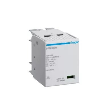 HAGER SPN080N Túlfesz. levezető tartalék betét, T1+T2 SPN802(R)-hez, 100kA