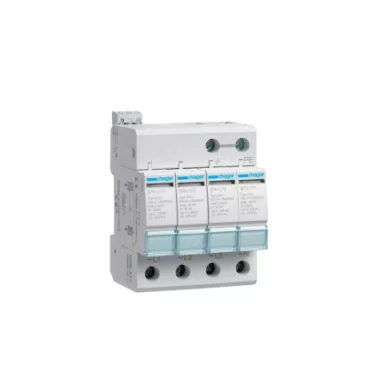 HAGER SPN417 Túlfesz. levezető, T2 4P, cser.betétes, 40kA, 1,25kV, TNS, távjelző