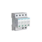   HAGER SPN901R Túlfesz. levezető T1+T2 4P. Dugaszolható, állapotjelző, távjelzős, 1,5kV, 50kA, TNS (6modul)