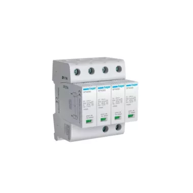 HAGER SPN901R Túlfesz. levezető T1+T2 4P. Dugaszolható, állapotjelző, távjelzős, 1,5kV, 50kA, TNS (6modul)