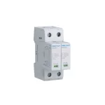   HAGER SPN921 Túlfesz. Levezető T1+T2 2P. Dugaszolható, állapotjelző, 1,5kV, 25kA, TNS (2modul)