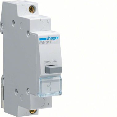 HAGER SVN311 Nyomógomb, 1Z, 16A, moduláris, 1M