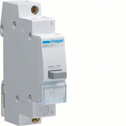 HAGER SVN311 Nyomógomb, 1Z, 16A, moduláris, 1M