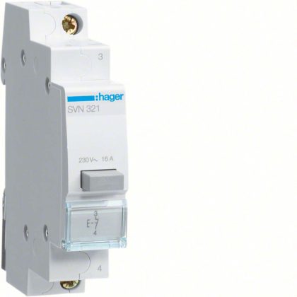 HAGER SVN321 Nyomógomb, 1NY, 16A, moduláris, 1M