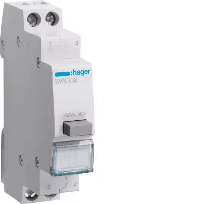 HAGER SVN332 Nyomókapcsoló, 2Z, 16A, moduláris, 1M